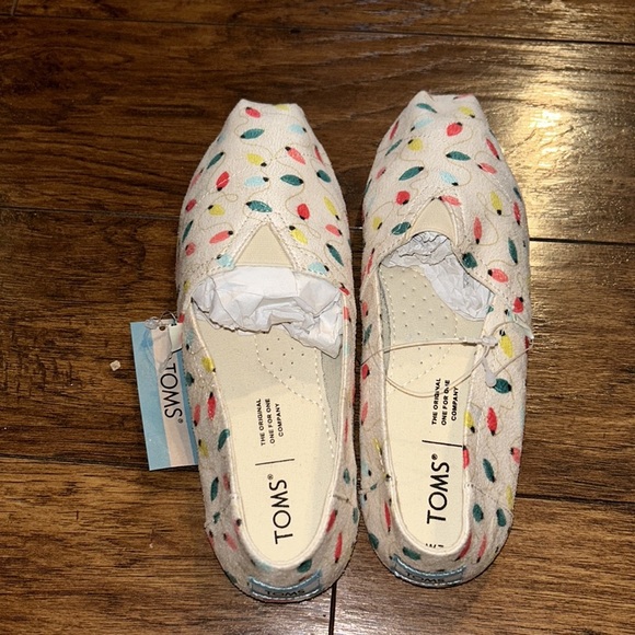 TOMS Belmont Natural Tree Lights Print  Flat Shoes NWT - Picture 4 of 5